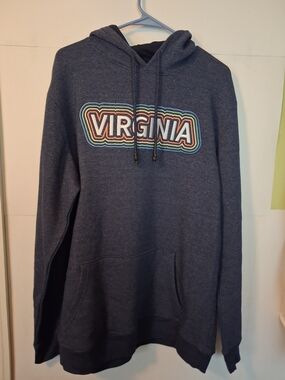 Virginia Graphic Hoodie - Navy Blue Pullover Sweatshirt